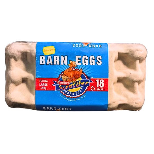 18 Barn Eggs Grade 1 Extra Large 59G Maggie Scratcher