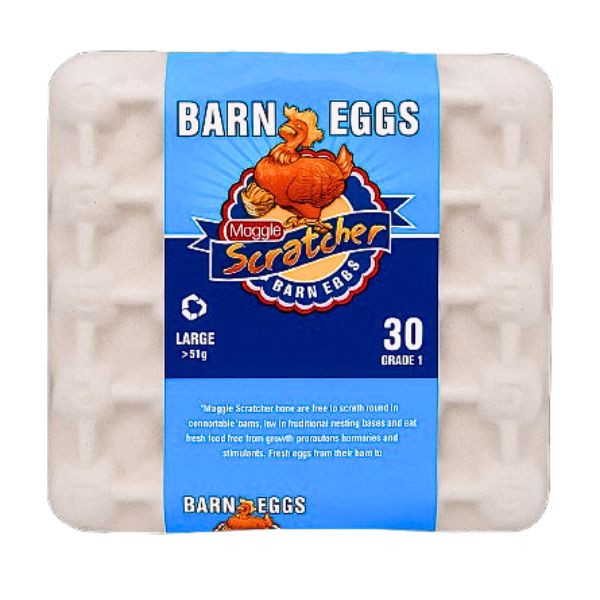 30 Barn Eggs Grade 1 Large Maggie Scratcher