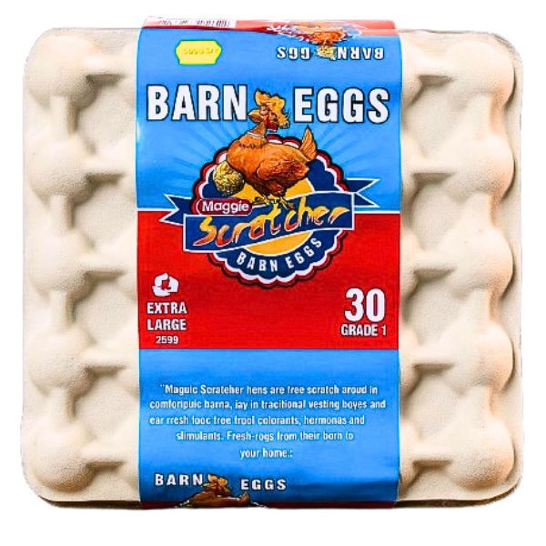 30 Barn Eggs Grade 1 Extra Large Maggie Scratcher